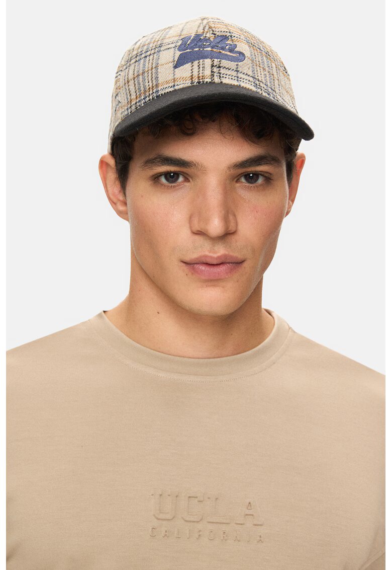 UCLA Sapca baseball unisex cu model in carouri Jermaine - Bej