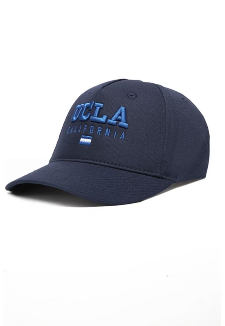 UCLA Sapca unisex din bumbac cu logo Rooney Oatmilk - Bleumarin