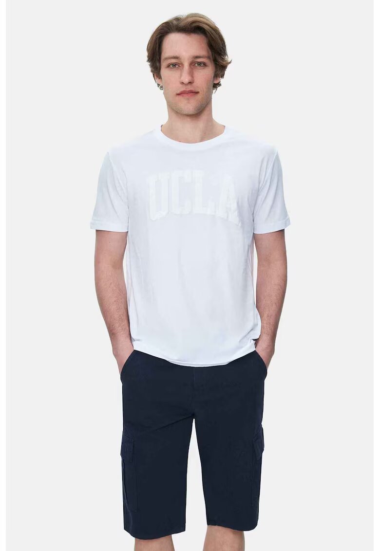 UCLA Tricou bărbați - regular fit - imprimeu logo - alb -