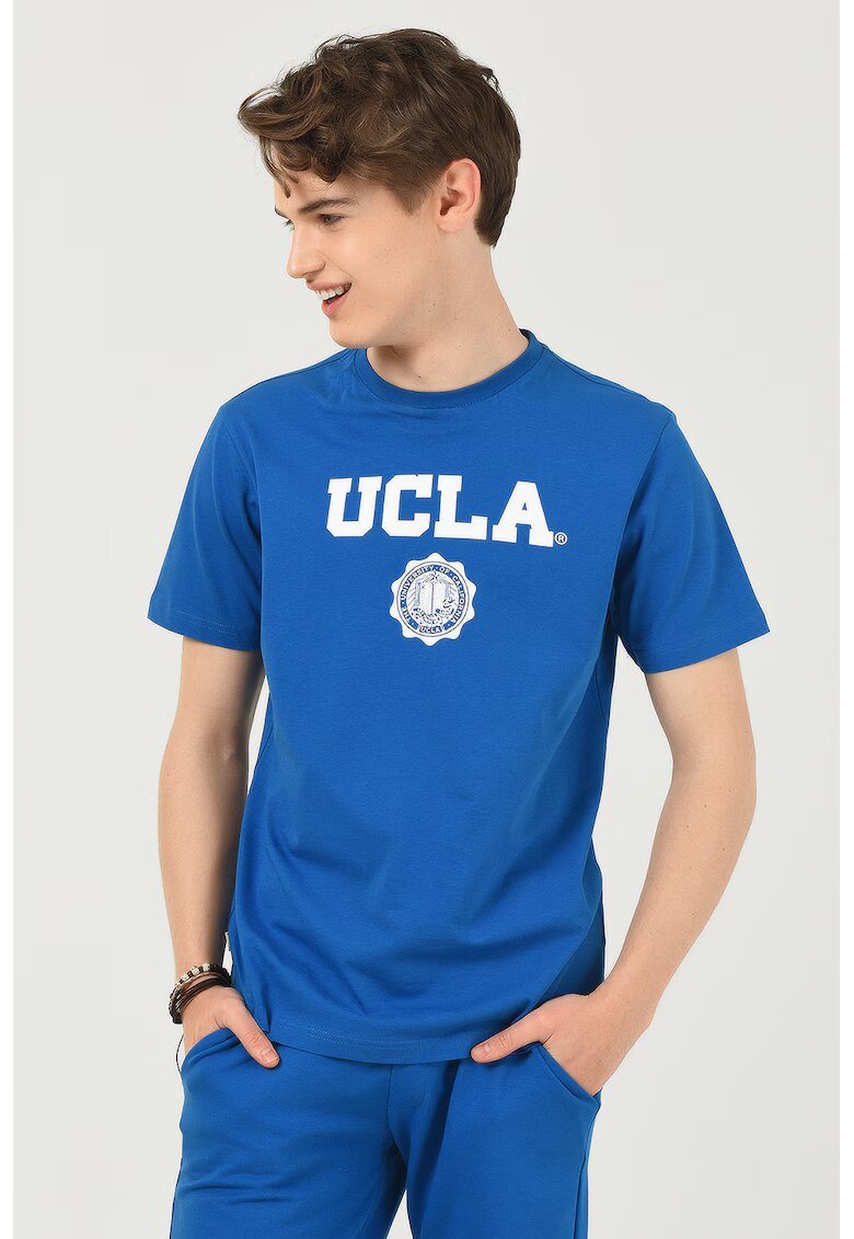 UCLA Tricou cu imprimeu logo Gayley - Alb/Albastru inchis
