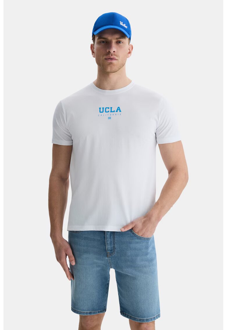 UCLA Tricou de bumbac Sherman - Alb optic