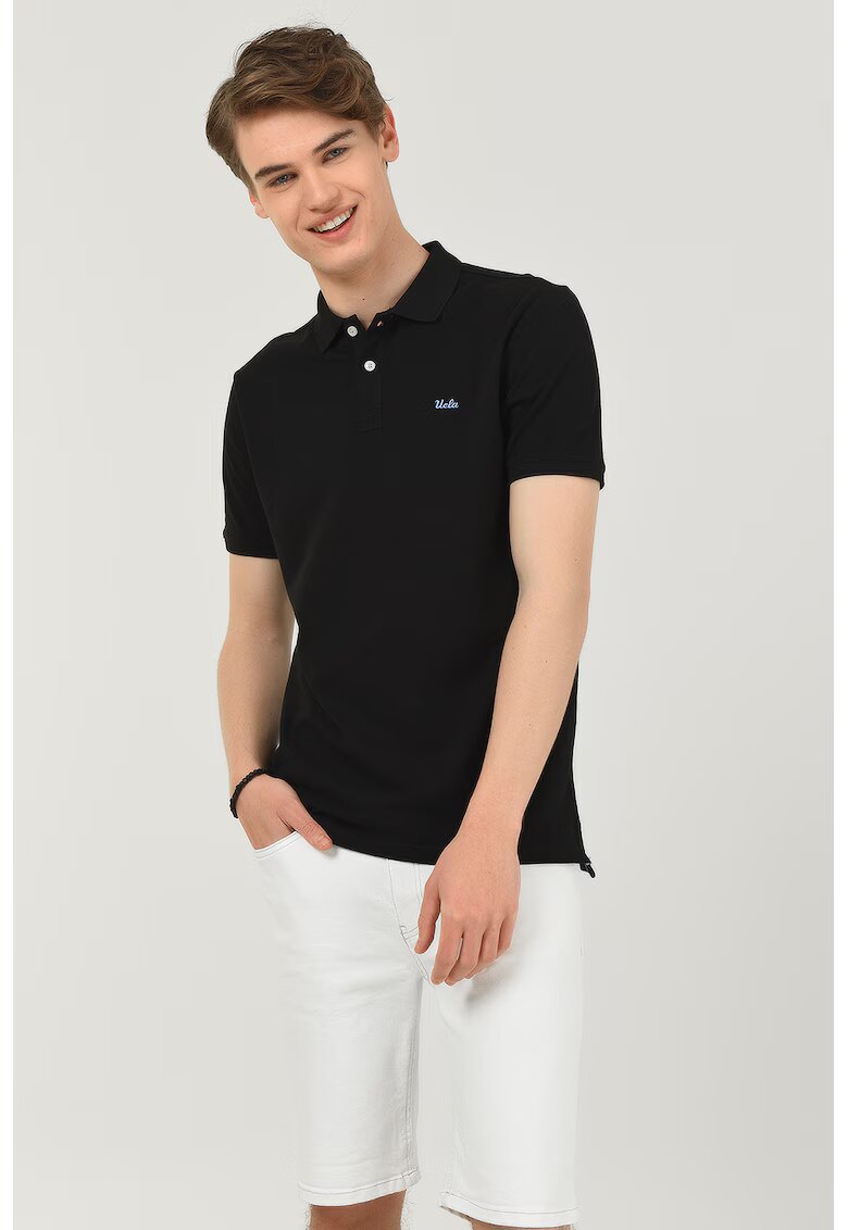 UCLA Tricou polo regular fit Lake - Negru