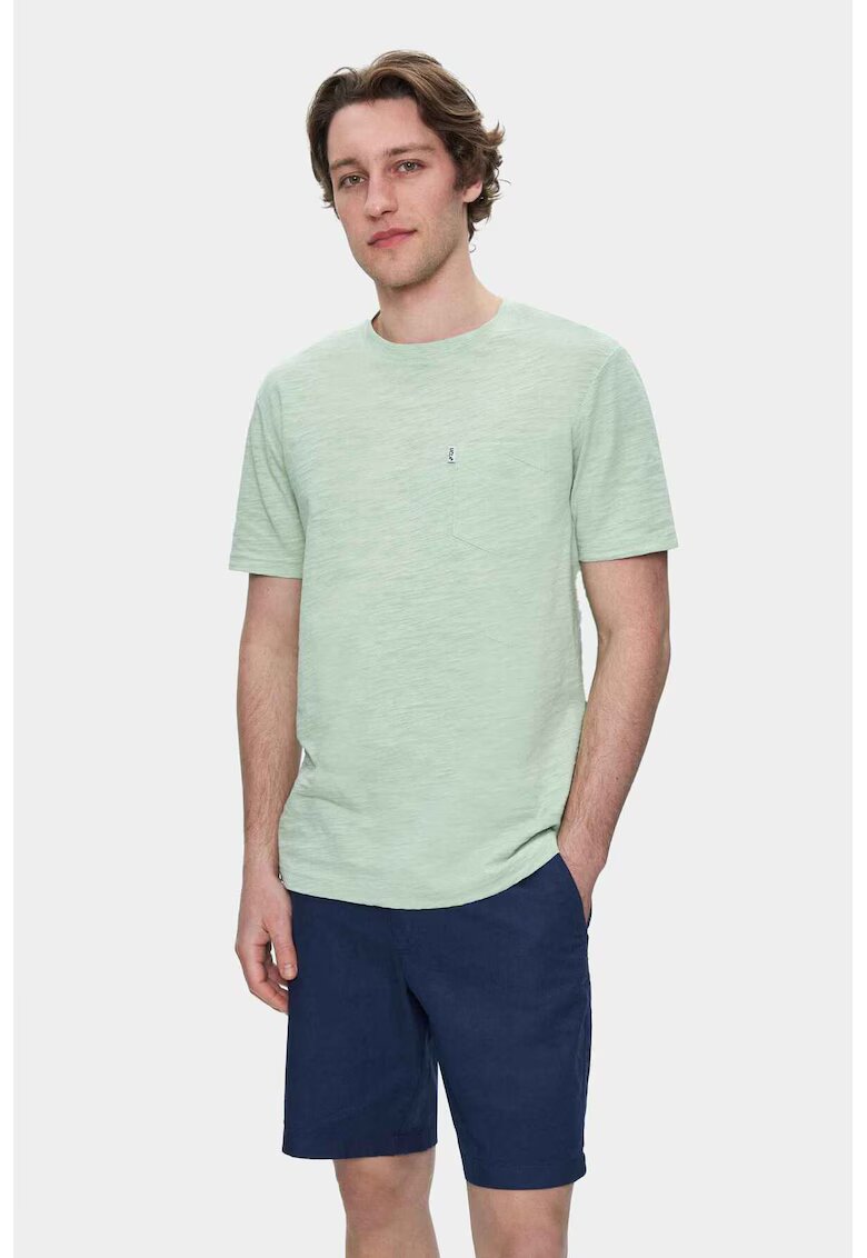 UCLA Tricou regular fit cu decolteu la baza gatului Caleb - Verde