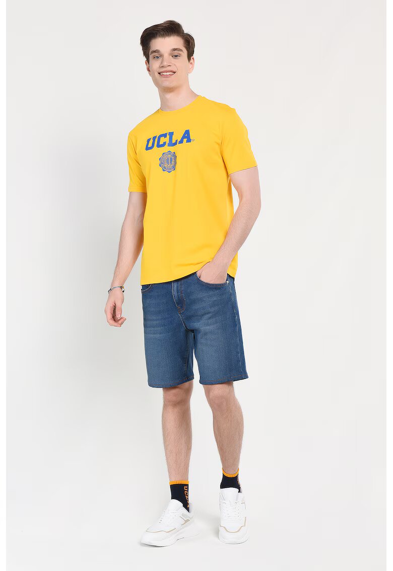 UCLA Tricou regular fit - decolteu la baza gatului - imprimeu cu logo - Galben - GAYLEY - Galben