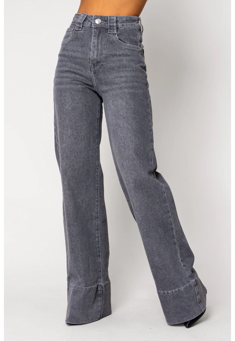 uFIT Blugi elastici largi din denim Grey 18091 - Gri