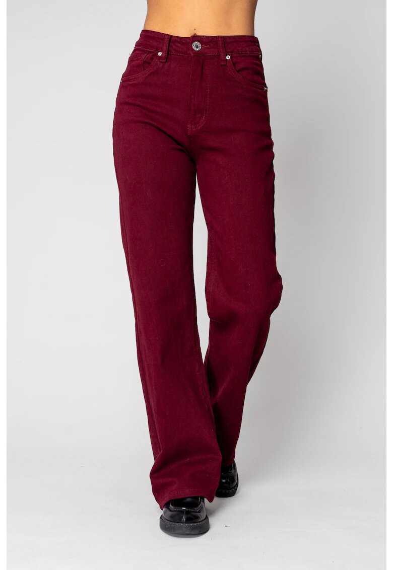 uFIT Blugi elastici regular Burgundy 19451 - Visiniu