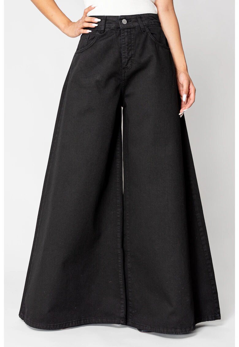 uFIT Blugi foarte largi din denim Black 17828 - Negru