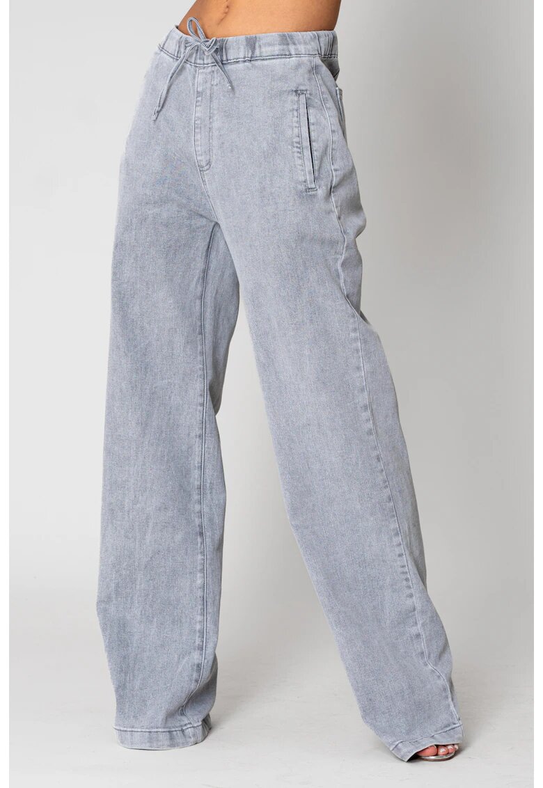 uFIT Blugi lungi din denim cu elastic Light Grey 15262 - Gri