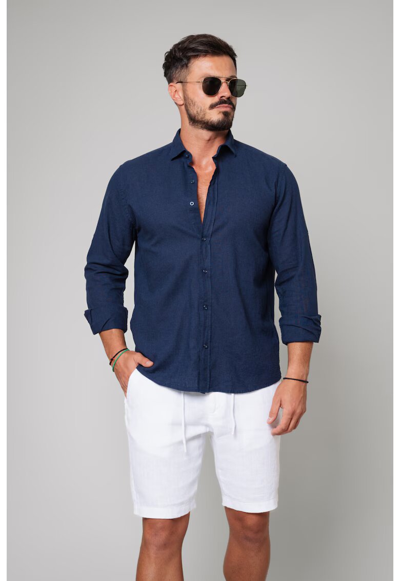 uFIT Camasa dIn 100% In Navy New 17530 - Bleumarin