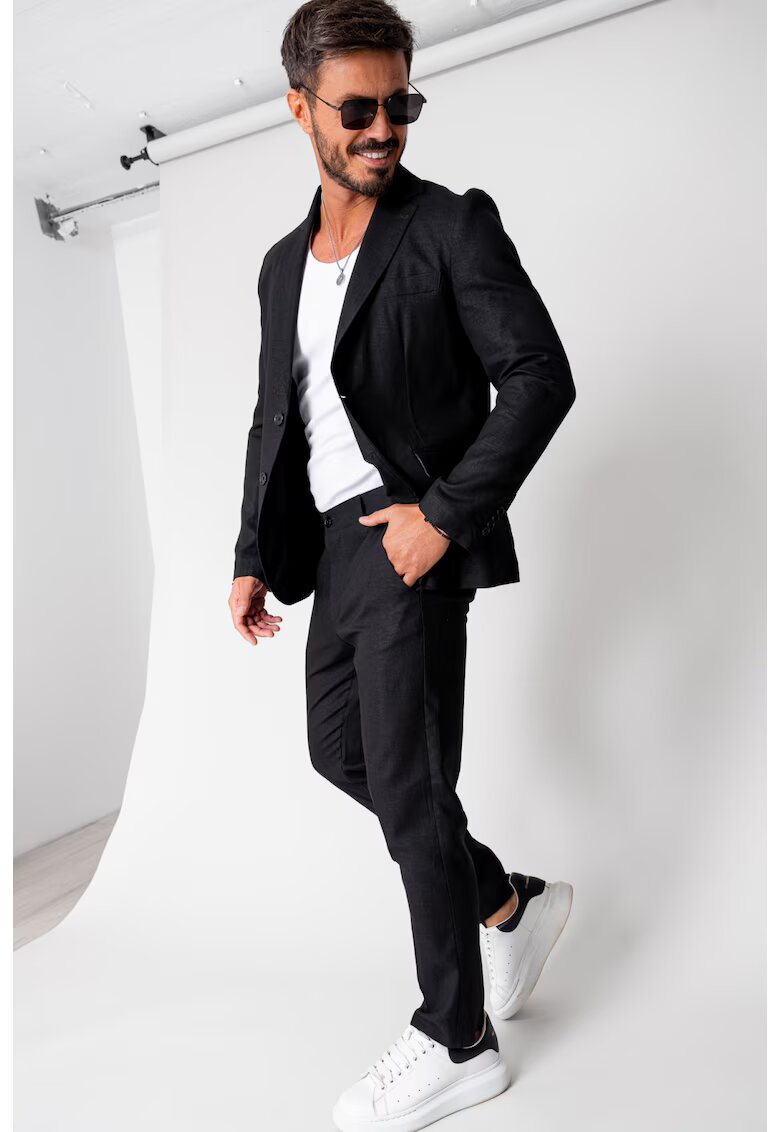 uFIT Costum Ralph din IN sacou si pantalon lung Black New 16658 - Negru