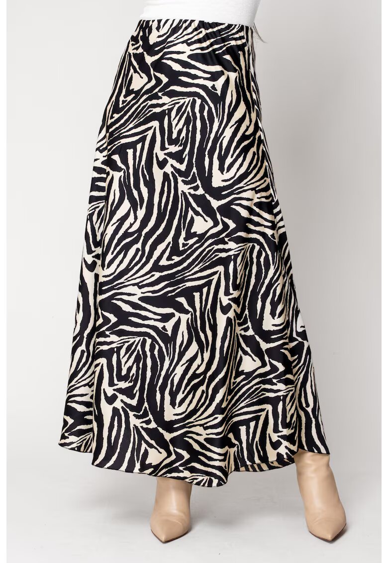 uFIT Fusta lunga Print Beige/Black 18103 - Negru/Bej