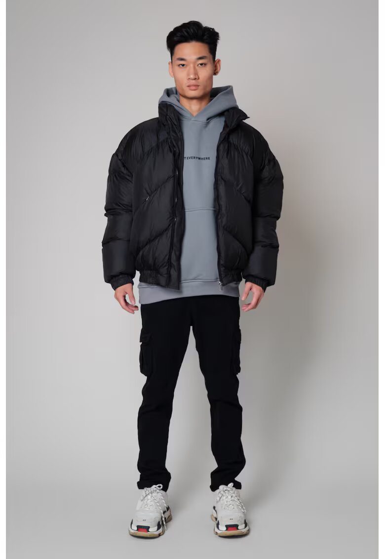 uFIT Geaca cu fermoar Oversized Black 8326 - Negru