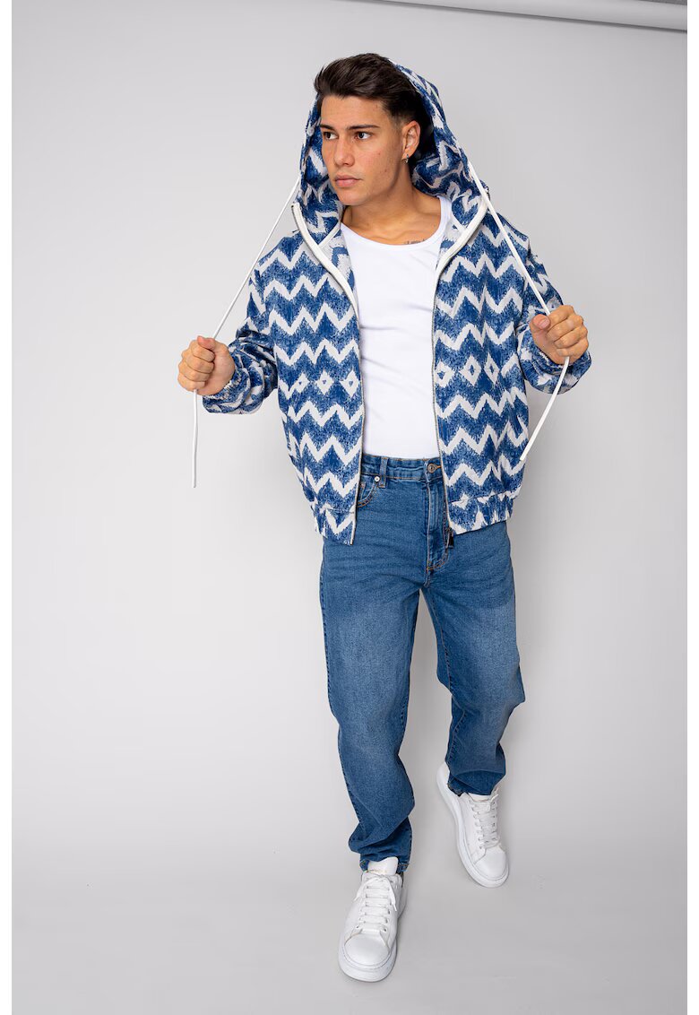 uFIT Hanorac cu fermoar si gluga Oversized 18931 - BLUE