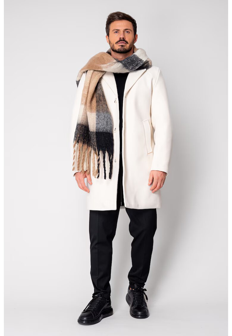 uFIT Palton lung cu nasturi Off White 18837 - Alb