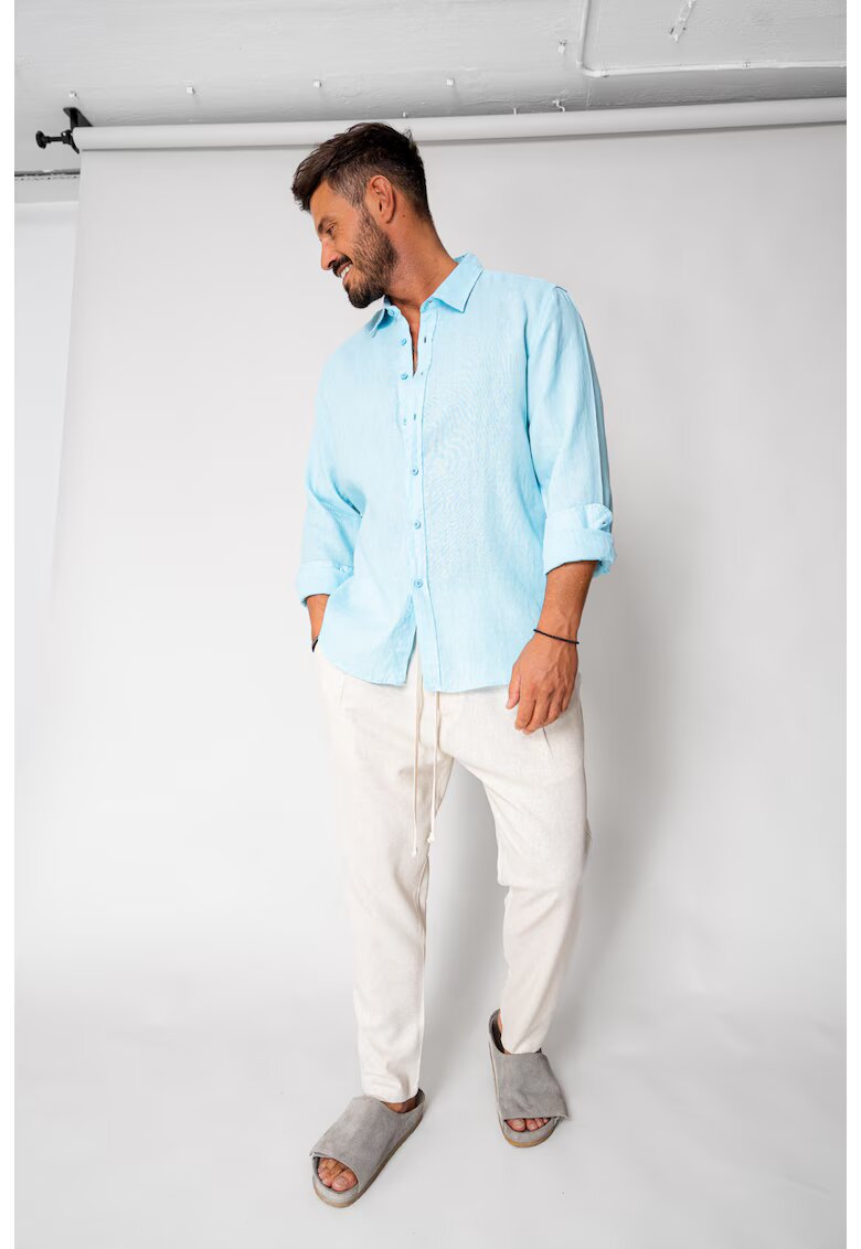 uFIT Pantaloni lung din IN cu snur usor conic Beige 17792 - Bej