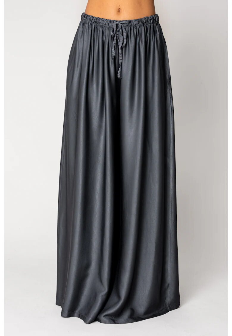 uFIT Pantaloni lung din mix de matase Grey Anthracite 18040 - Gri cenusiu