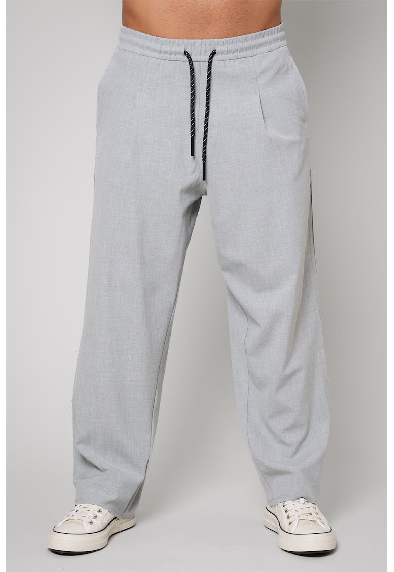 uFIT Pantaloni supradimensionati cu snur - Gri deschis