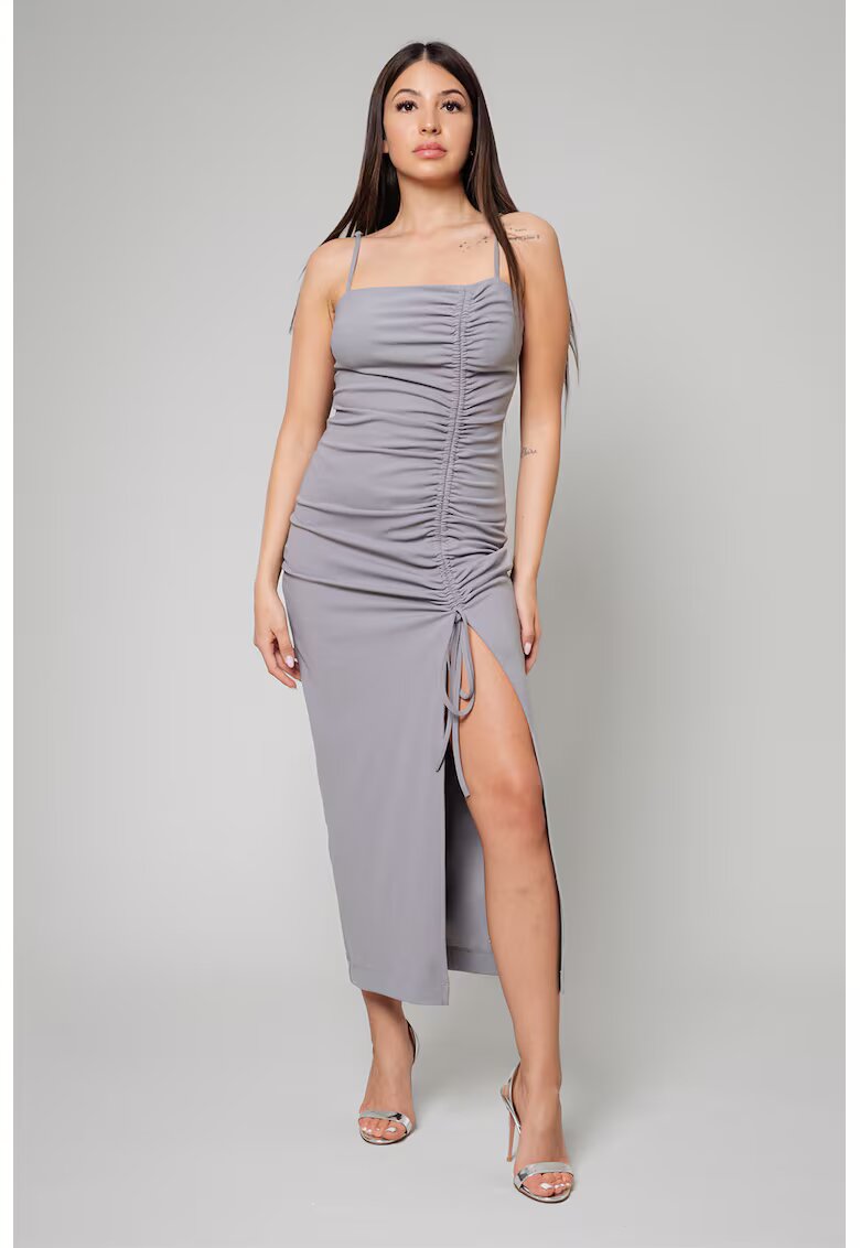 uFIT Rochie midi cu slit lateral - Gri cenusiu