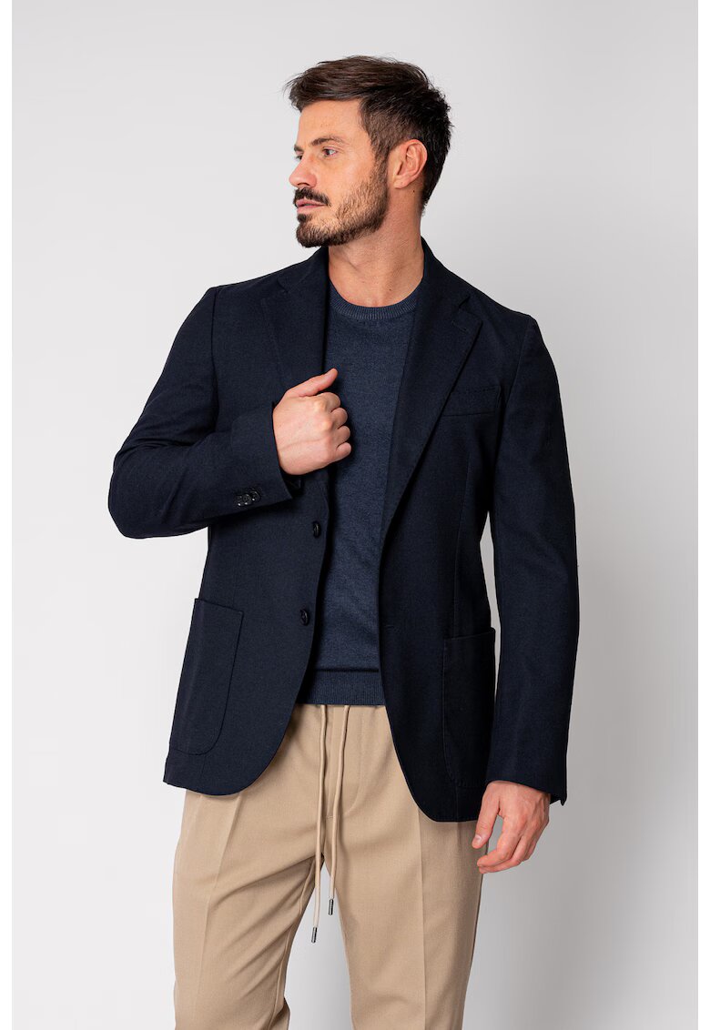 uFIT Sacou din mix de stofa cu lana Navy 19137 - Bleumarin