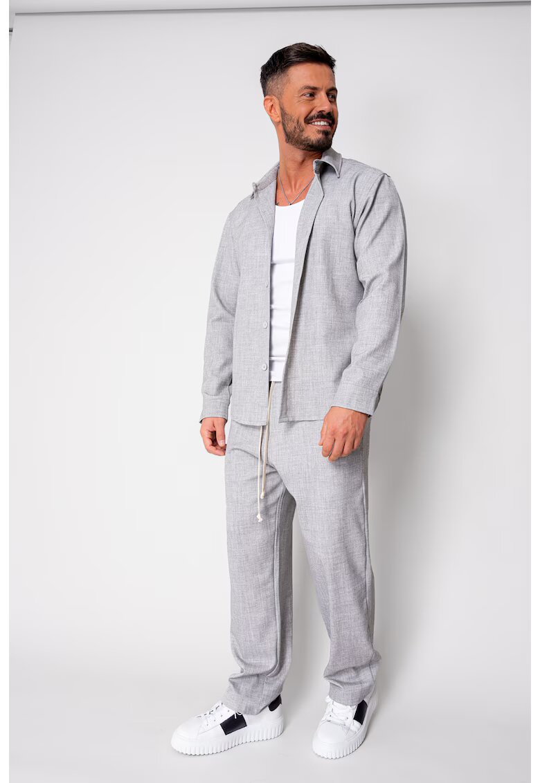 uFIT Set camasa cu nasturi si pantalon lung Light Grey 19602 - Gri deschis