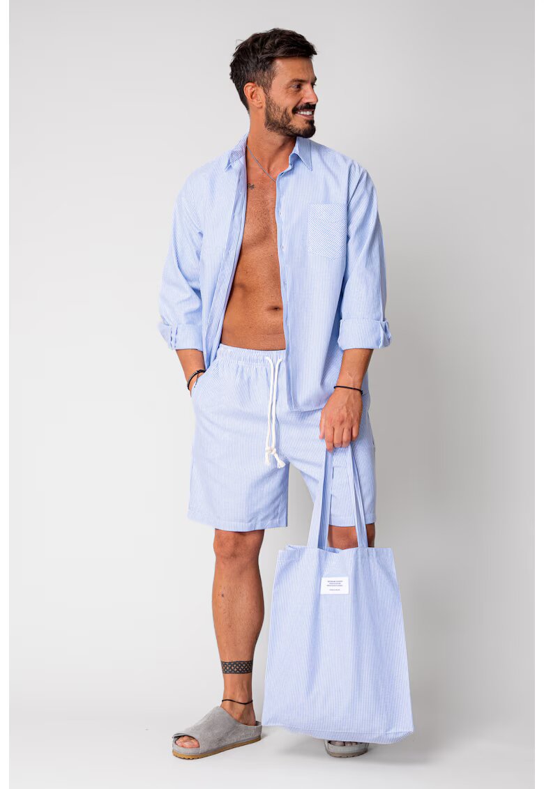 uFIT Set camasa si pantalon scurt stripe Blue/White 16813 - BLUE