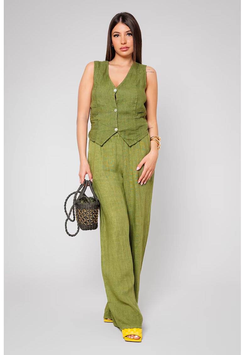 uFIT Set de vesta si pantaloni din in - Kaki