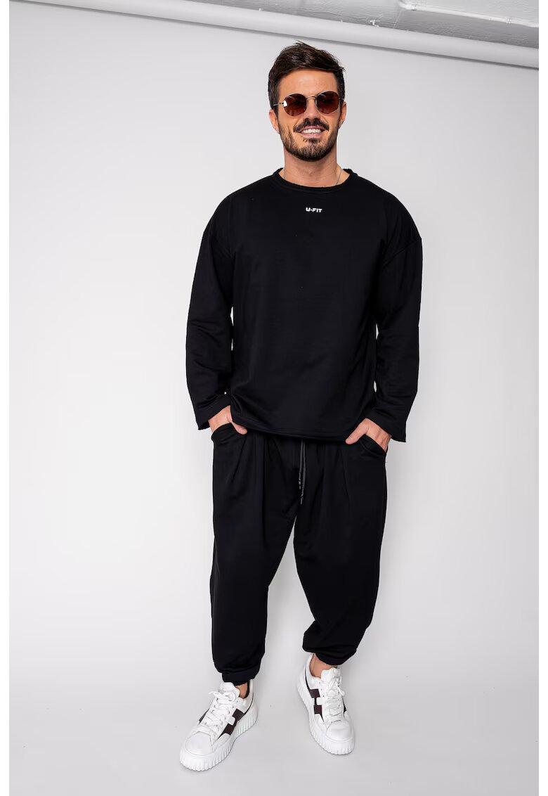 uFIT Set Flex Bluza Oversized si pantalon Baggy Black 18576 - Negru