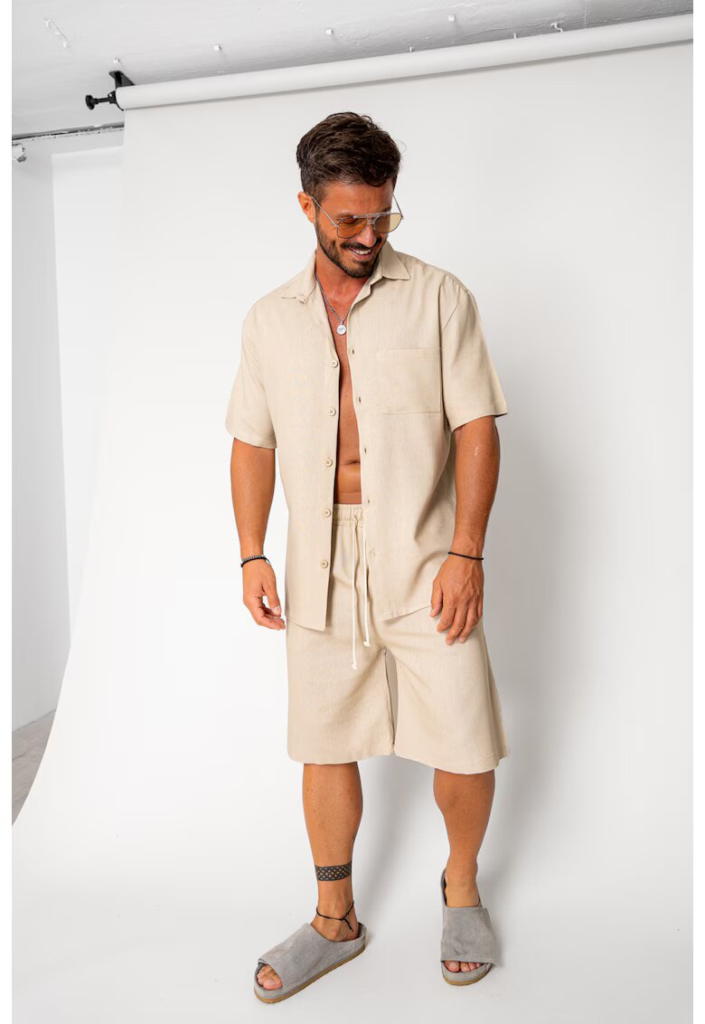 uFIT Set Lion din In camasa si pantalon scurt Beige 17722 - Bej