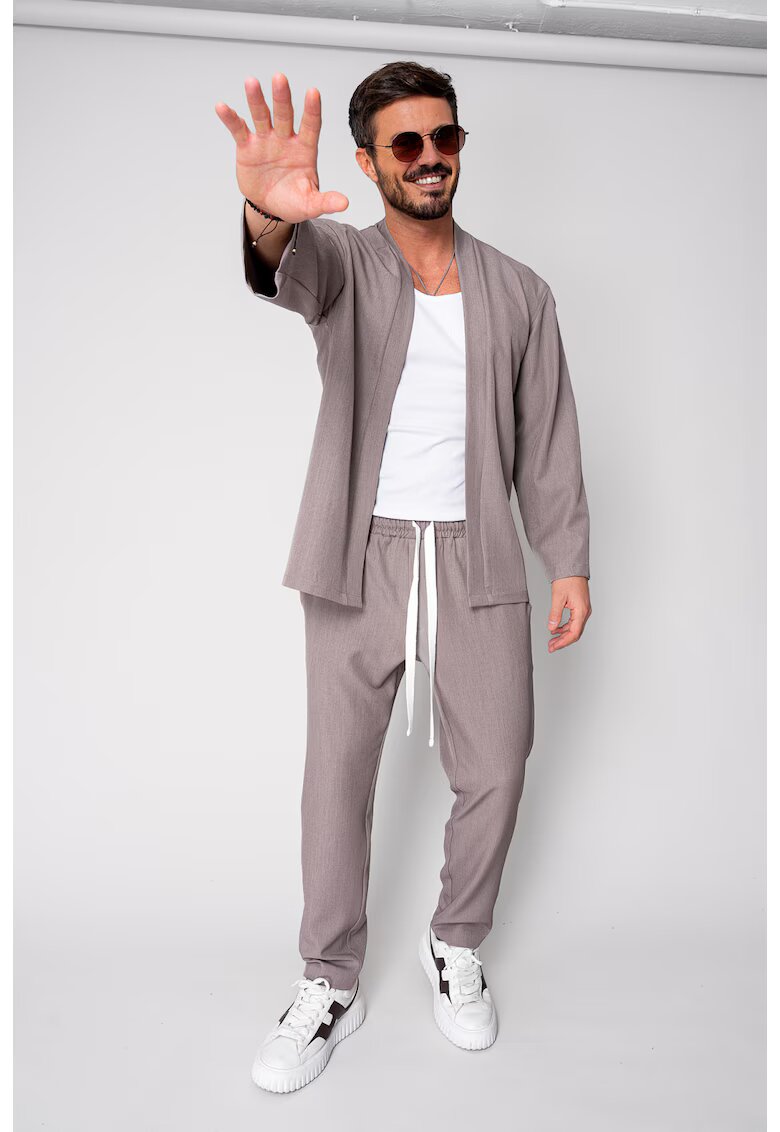 uFIT Set Long Tulum Jacheta tip kimono si pantalon Premium Edition Taupe 19173 - Bej