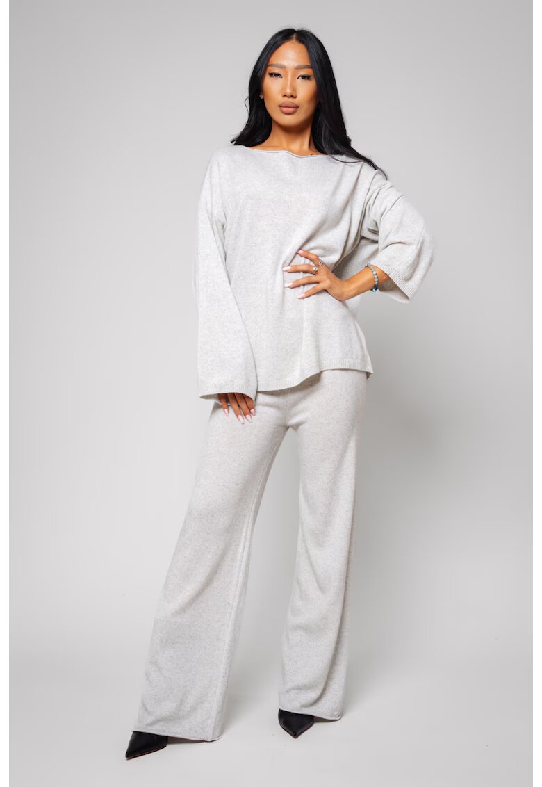 uFIT Set Lorelle mix lana si casmir pulover si pantalon lung Grey I 18366 - Gri