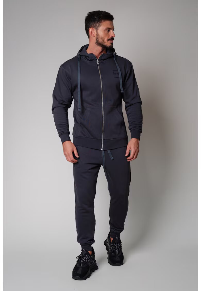 uFIT Set Rock hanorac cu fermoar si pantalon conic New Grey Antracite 8110