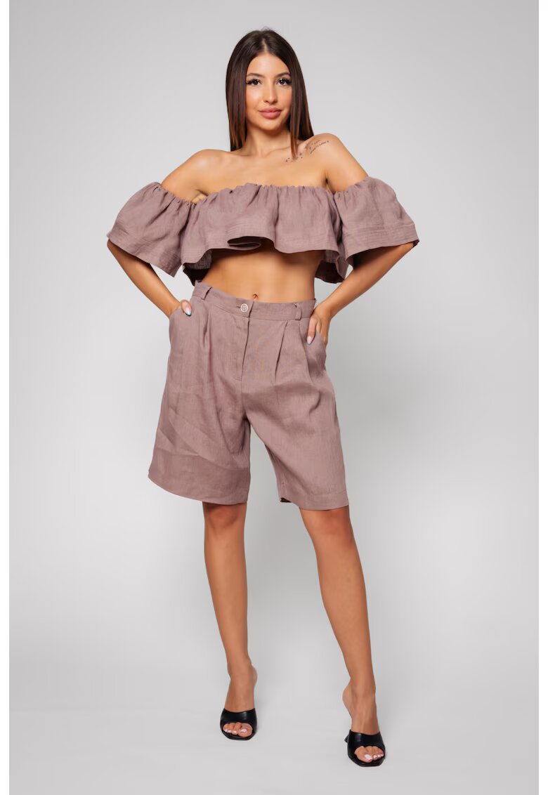 uFIT Set Top si Pantalon scurt din 100% IN Taupe 13593 - Bej