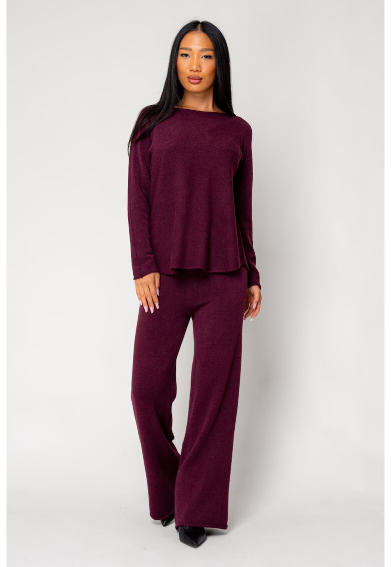 uFIT Set Vellera Pulover si Pantalon lung Burgundy 18264 - Rosu inchis