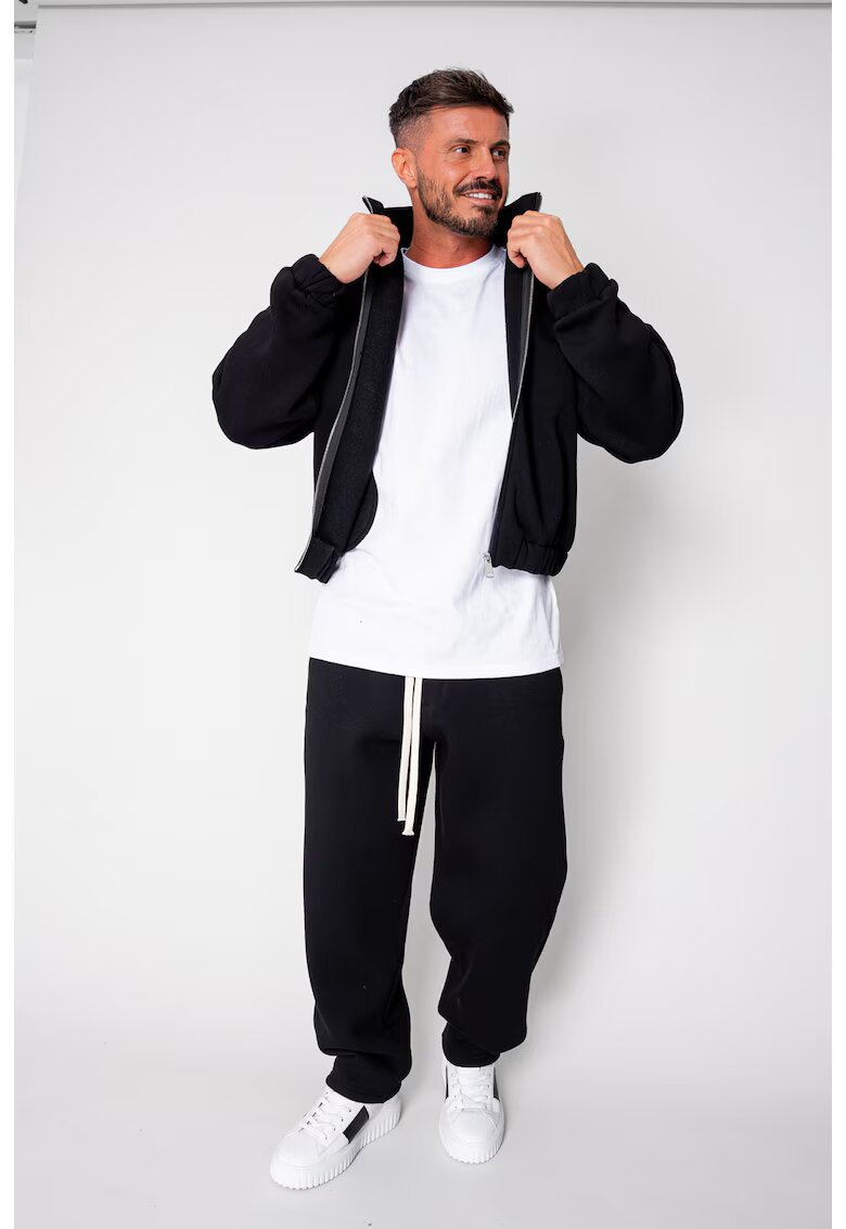 uFIT Set Winter Jacheta cu fermoar si pantalon drept Black 19429 - Negru