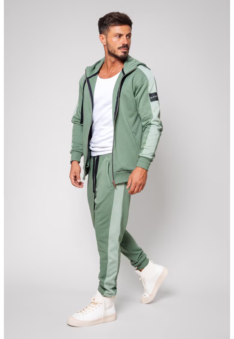 uFIT Trening cu gluga si logo - Verde masliniu inchis