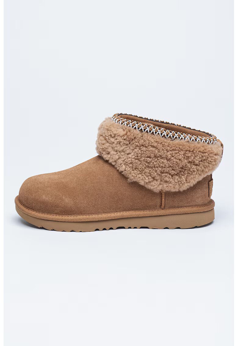 UGG Cizme Classic Ultra Mini Maxi Curly - Maro scortisoara