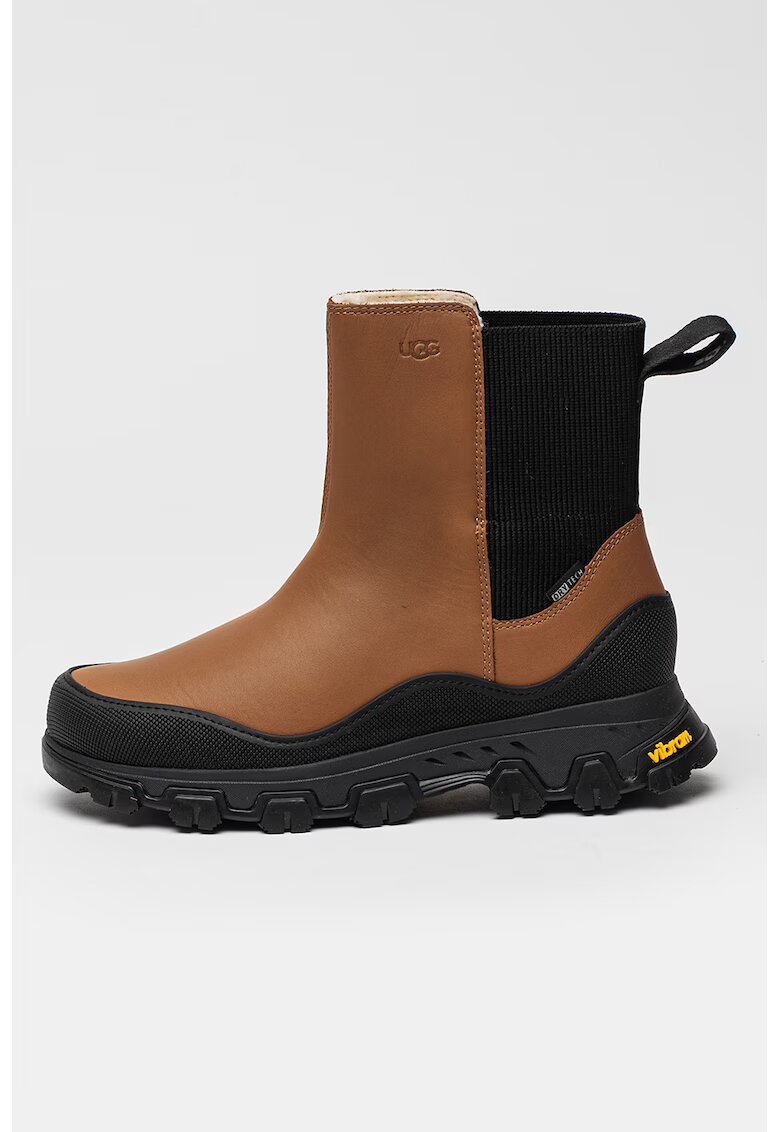 UGG Ghete Chelsea de piele Metrotrek - Negru/Maro scortisoara