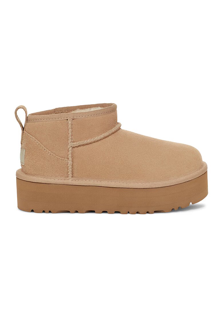 UGG Ghete de piele intoarsa fara inchidere Classic Ultra - Maro deschis