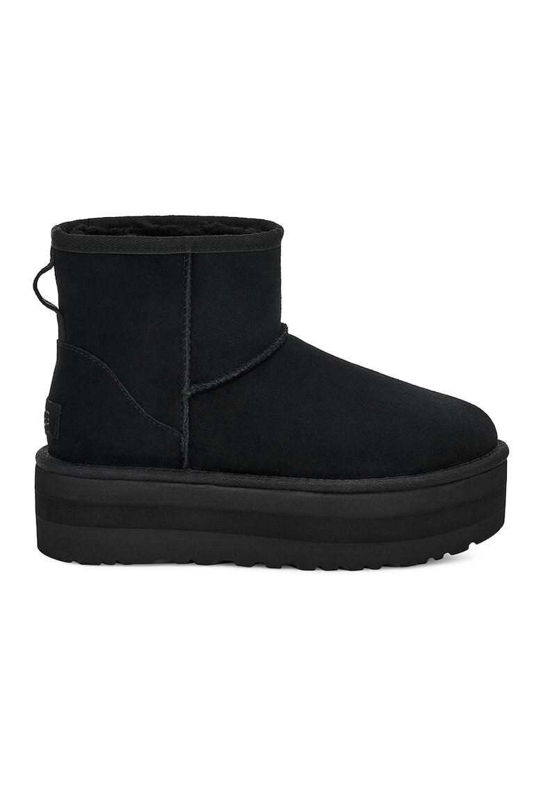 UGG Ghete flatform rezistente la apa din piele intoarsa Classic Mini - Negru