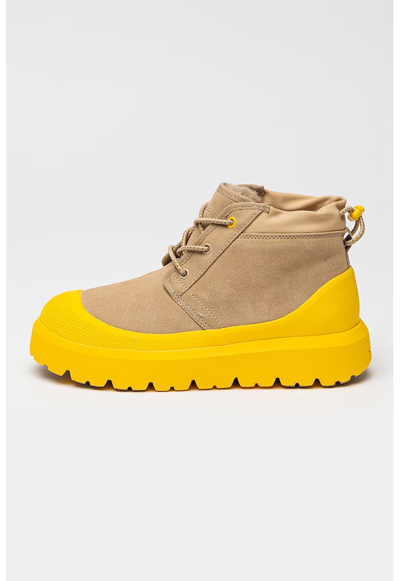 UGG Ghete impermeabile din piele intoarsa Neumel - Galben/Verde sparanghel