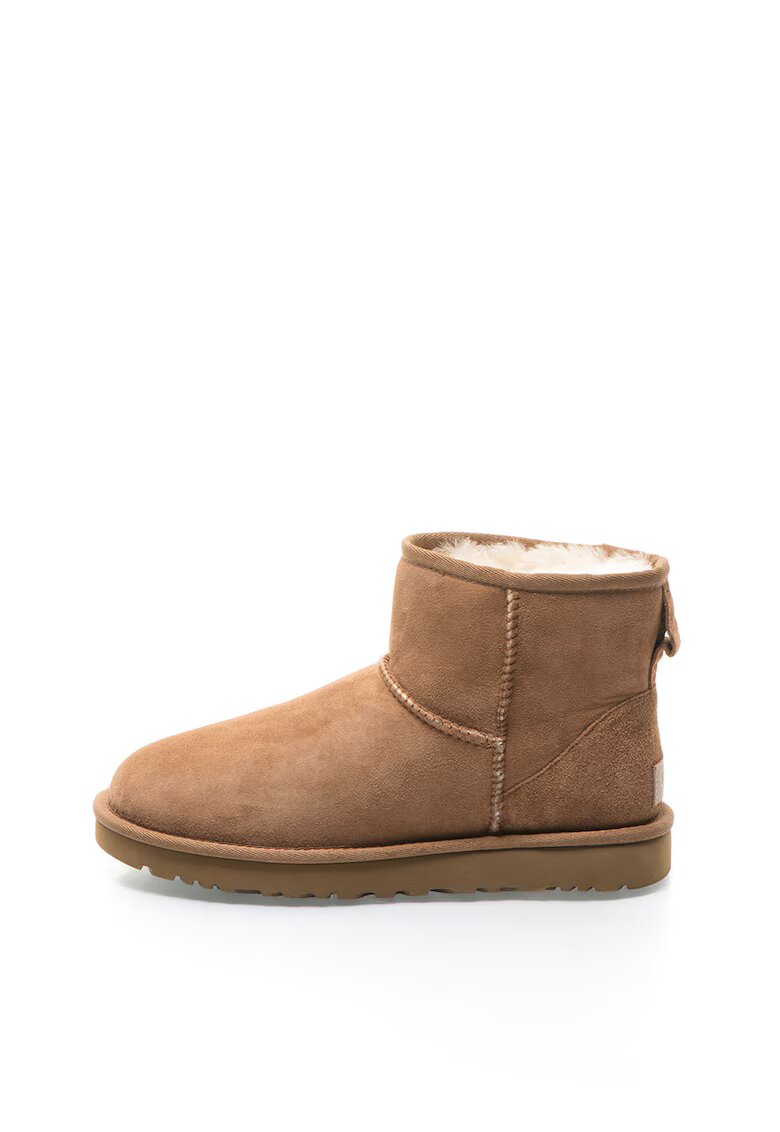 UGG Ghete maro camel de piele intoarsa Classic Mini II