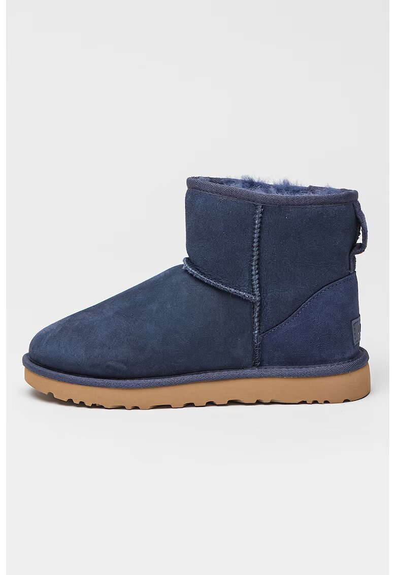 UGG Ghete slip-on cu finisaj rezistent la apa - din piele intoarsa Classic Mini II - Albastru ultramarin/Bleumarin