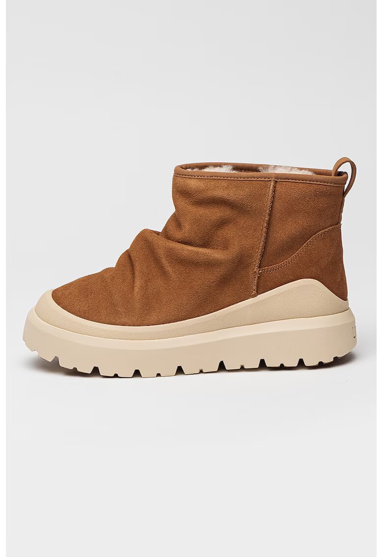 UGG Ghete slip-on de piel eintoarsa cu garnituri sintetice Heritage Utility - Caramel