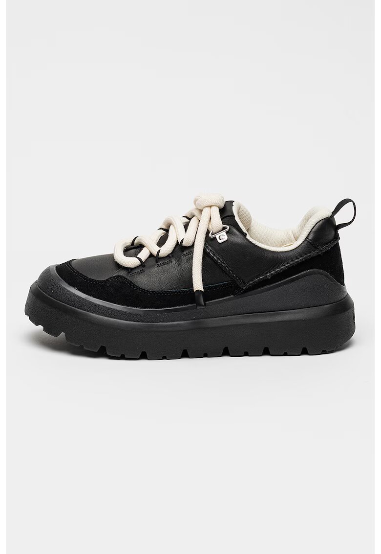 UGG Pantofi sport cu insertii din piele si piele intoarsa Heritage Utility - Negru