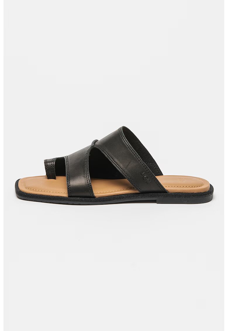 UGG Papuci din piele cu bareta pentru deget - Negru