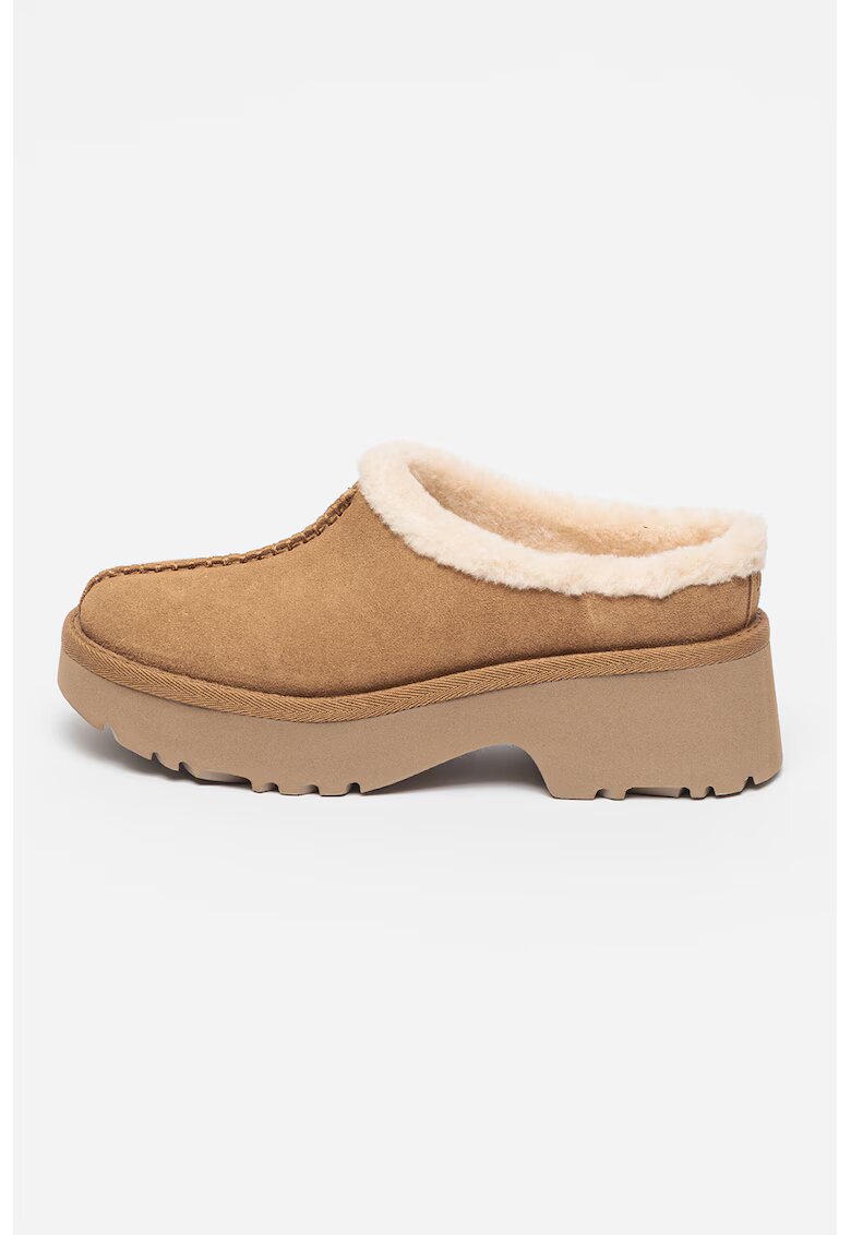 UGG Saboti de piele intoarsa New Heights - Alb fildes/Maro deschis