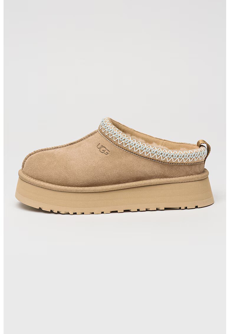 UGG Saboti din piele intoarsa cu model uni Tazz - Bej