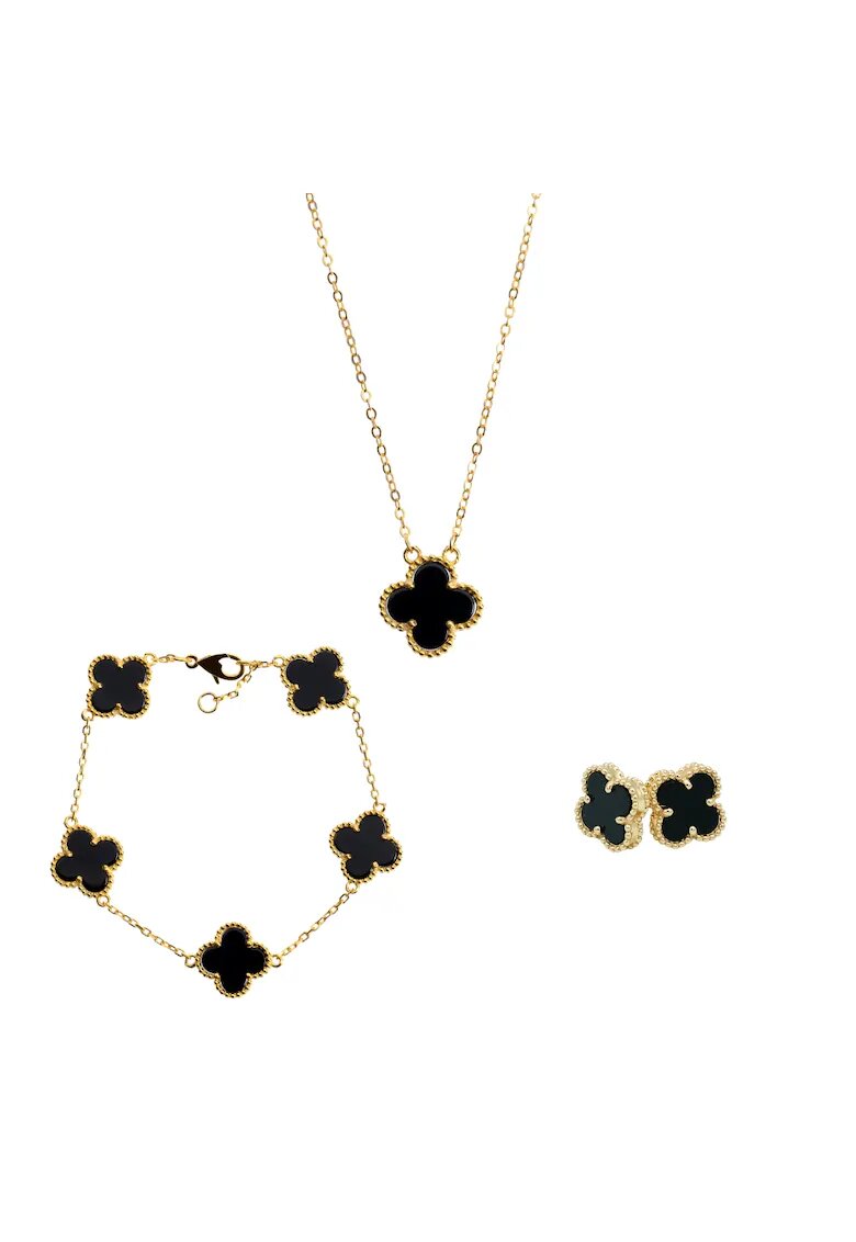 UNA VIDA Set clover - Auriu | Negru