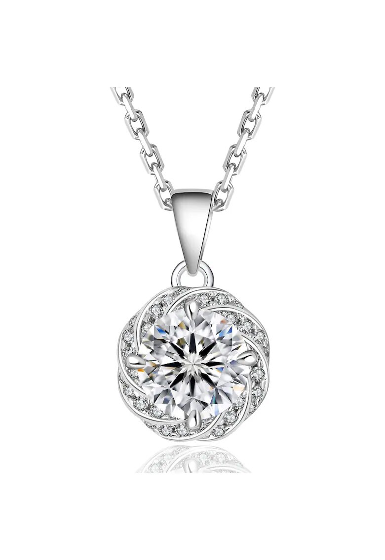 UNA VIDA Set Luxuria cu Moissanite - pentru femei - Argint placat cu rodiu