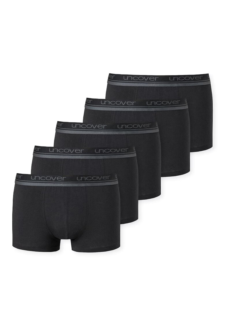 uncover by SCHIESSER Set de boxeri cu banda logo in talie - 5 perechi - Negru
